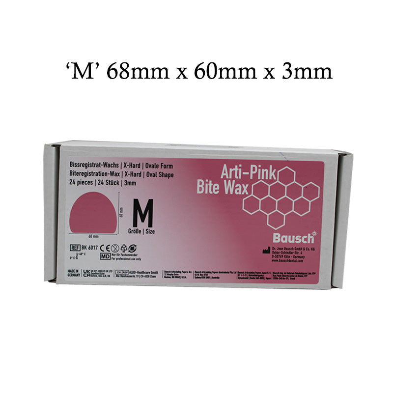 Bausch Arti-Pink Bite Wax occlusal registration wax in a 12-pack, used for dental laboratory occlusion registration.