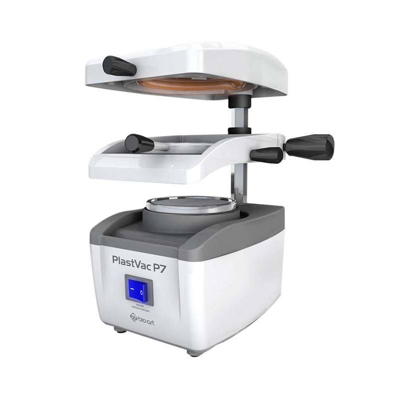 Bio-Art Plast Vac P7 vacuum forming machine for custom plastic molds, featuring sturdy construction and precise temperature control.
