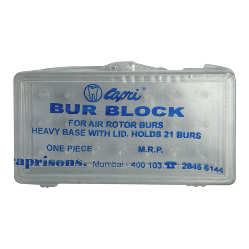 Capri 21-hole bur holder for dental burs, durable accessory with secure capacity for dental tools.