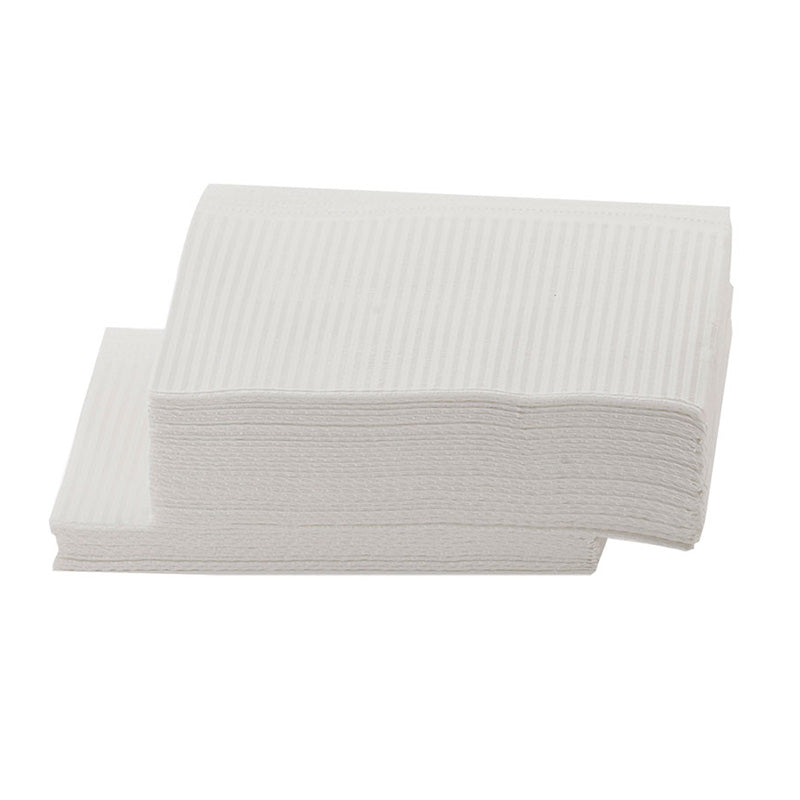 Capri disposable tray tops, 13x18 inches, used as apron, PPE kit, patient bib, towel, or tray cover for medical or catering use.
