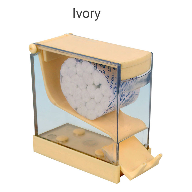 Capri cotton roll dispenser holding one cotton roll, made of durable material, designed for easy access and storage.
