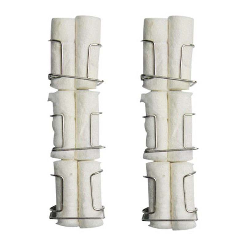 Capri cotton roll holder dispenser with white plastic design, for easy storage and access to cotton rolls.