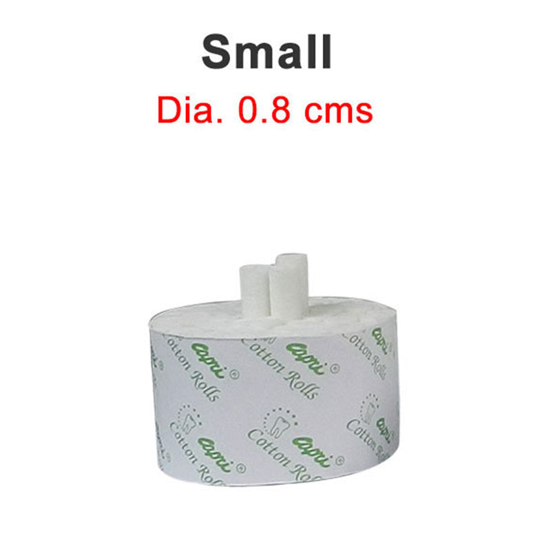 Capri cotton rolls in a cotton dispenser, medium diameter, showing soft white cotton rolls for medical or cosmetic use.