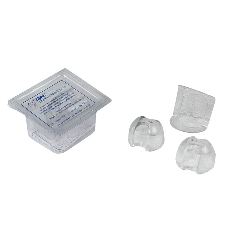 Capri Dry Field Mouth Props in a natural setting, showing the dental tool used for supporting the mouth during veterinary procedures.