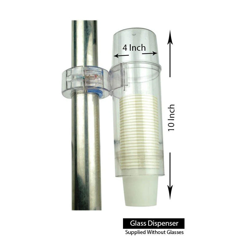 Capri glass dispenser combo with two clear glass bottles and metal pump tops for liquids or condiments.