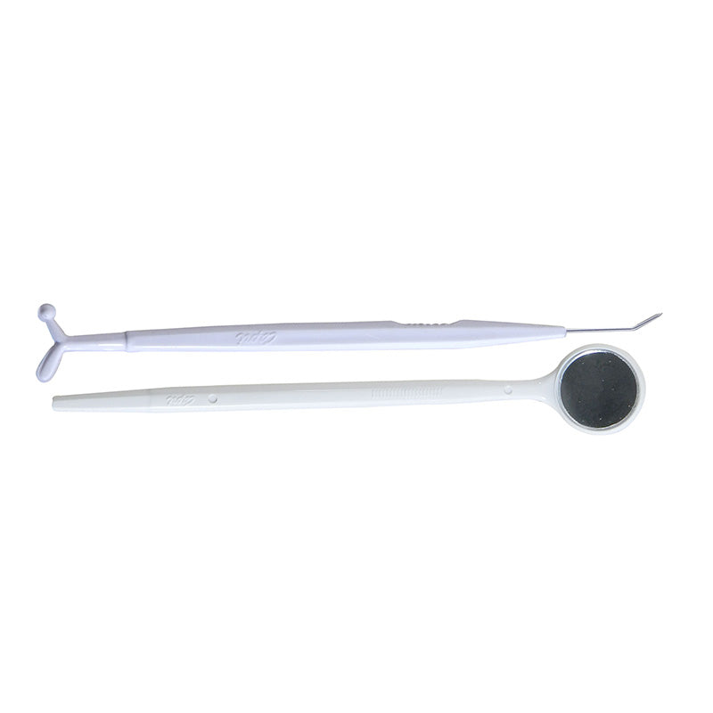 Capri Diagnostics mirror and probe set used for medical examination and diagnostics, featuring a sleek design.
