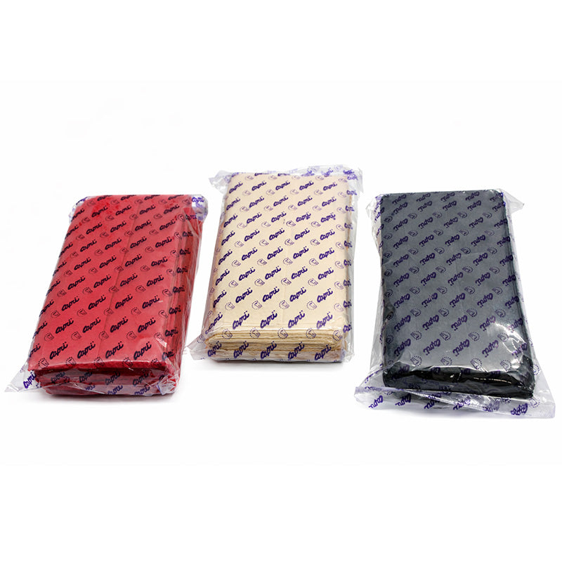 Capri face wipes dispenser with 50 two-ply face wipes for quick, gentle cleansing and skincare.
