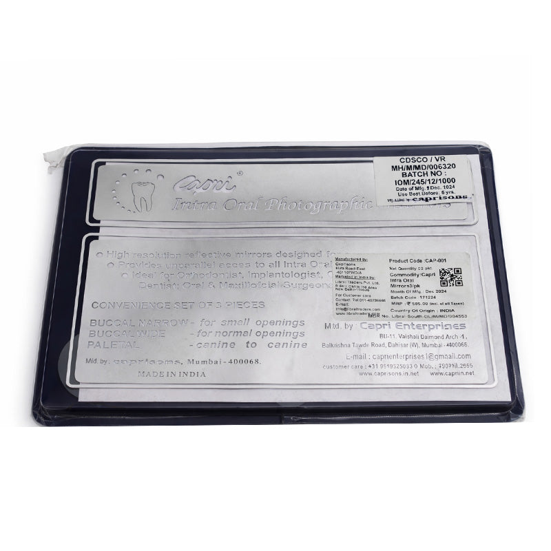 Capri photographic single-sided plastic intra-oral mirrors set for dental photography and intraoral examinations