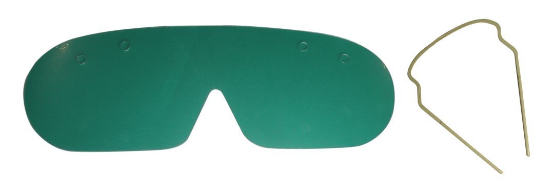 Set of five Capri Eye Shields refills with one frame, providing protection for eye safety and screening.