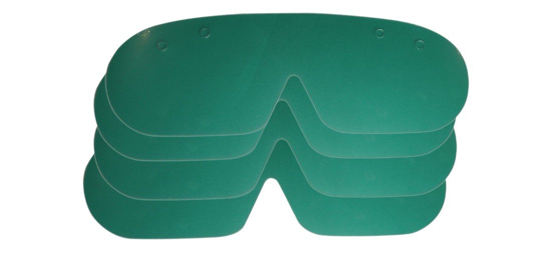 Set of five Capri Eye Shields refill packs with one frame, providing protective eye coverage and replacement options.
