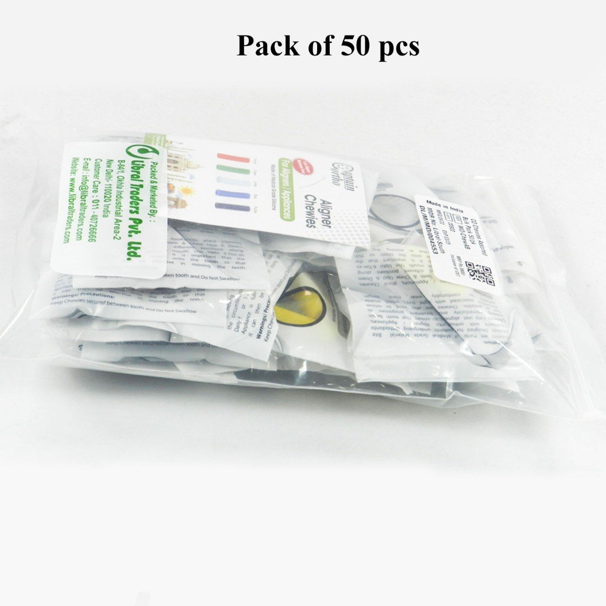 Assorted Captain Chewies for Aligner, orthodontic accessories by Captain Orthodontics, showing 10 pairs of thermoforming chewies.