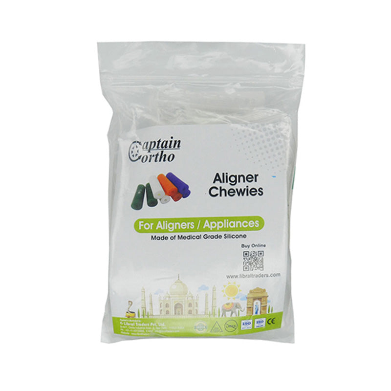 Assorted Captain Chewies for Aligner from Captain Orthodontics, set of 10 pairs, soft thermoforming accessory for orthodontic treatment.