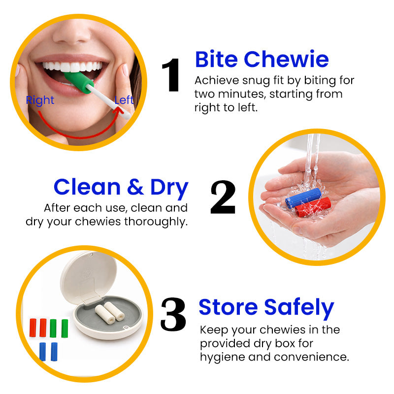 Assorted Captain Chewies for Aligner, orthodontic accessories, 10 pairs of thermoforming material Chewies by Captain Orthodontics.