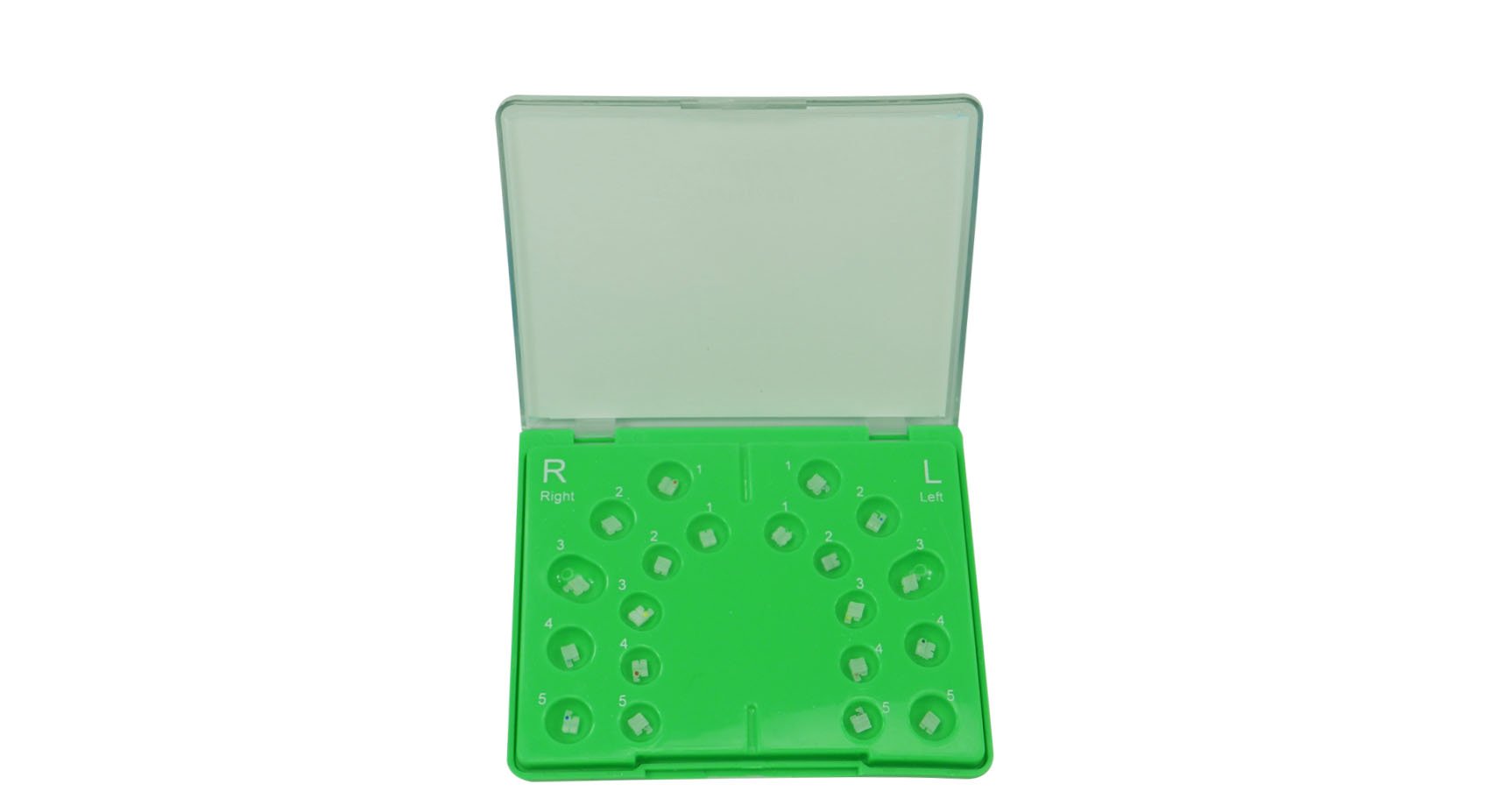 Set of 20 Captain Ceramic Brackets, aesthetic orthodontic brackets by Captain Orthodontics, for clear dental braces.