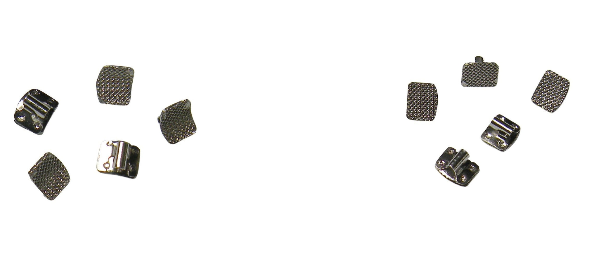 Set of Captain Beggs Bondable Brackets by Captain Orthodontics, curved orthodontic bracket accessories, 50-pack.
