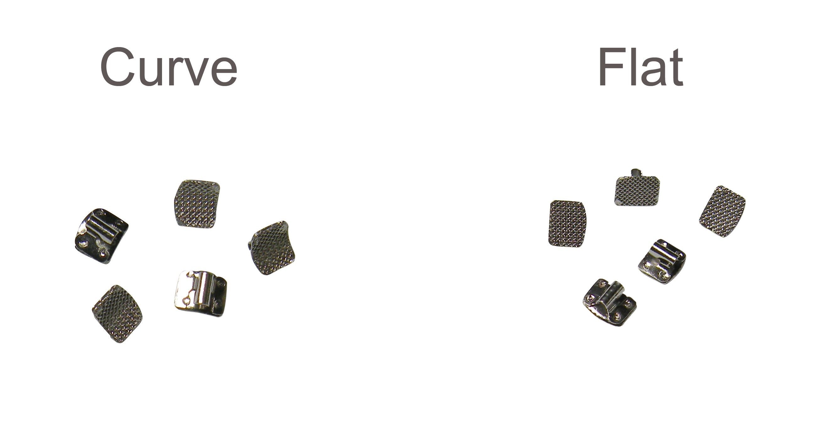 Set of Captain Beggs Bondable Brackets by Captain Orthodontics, curved orthodontic bracket accessories, 50-pack.