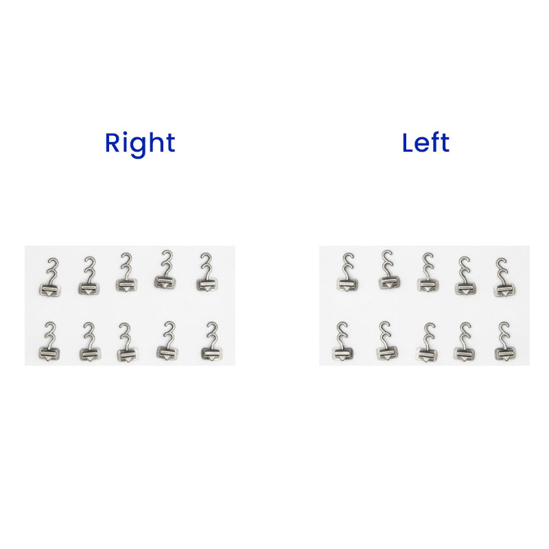 Captain Bondable Crimpable Hooks Double set with left and right bondable orthodontic accessories by Captain Orthodontics.