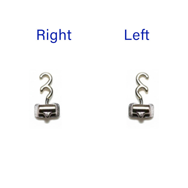 Captain Orthodontics Bondable Crimpable Hooks Double set, featuring left and right bondable orthodontic accessories.