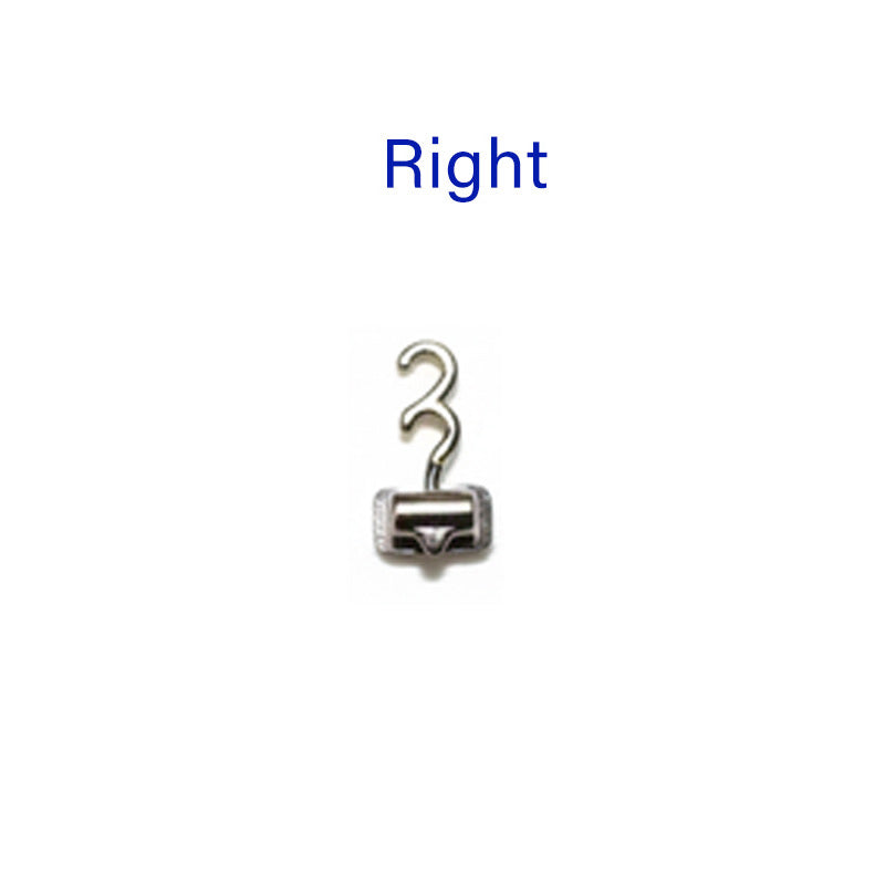 Captain Bondable Crimpable Hooks – Double, orthodontic bondable accessories by Captain Orthodontics, showing right and left hooks for dental use.