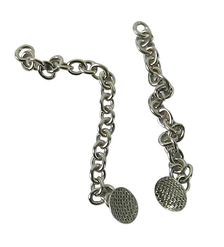 Captain Orthodontics Lingual Bondable Buttons with Chain used for orthodontic treatment, shown on a dental model.