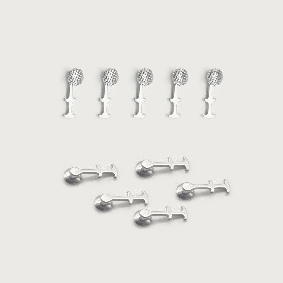 Captain Orthodontics Captain Multi Hook Bondable Button, dental orthodontic attachment with multiple hooks on a white background.