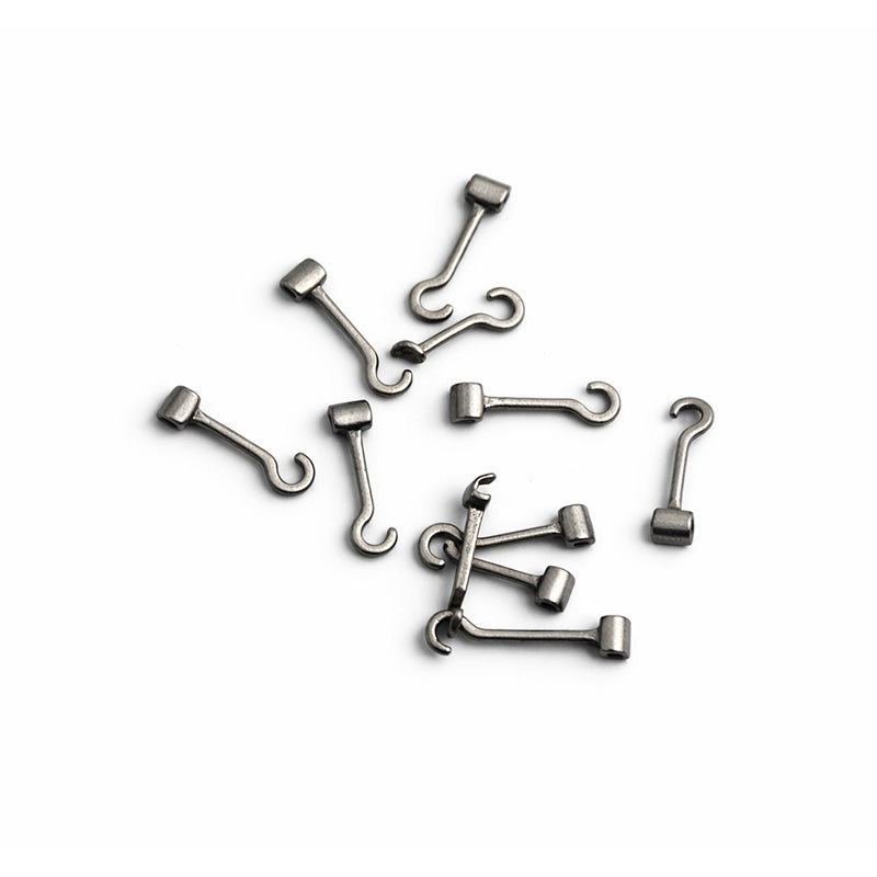 Captain Orthodontics Bondable Crimpable Hooks, left side, in a pack of 10, used for orthodontic bonding and appliance attachment.