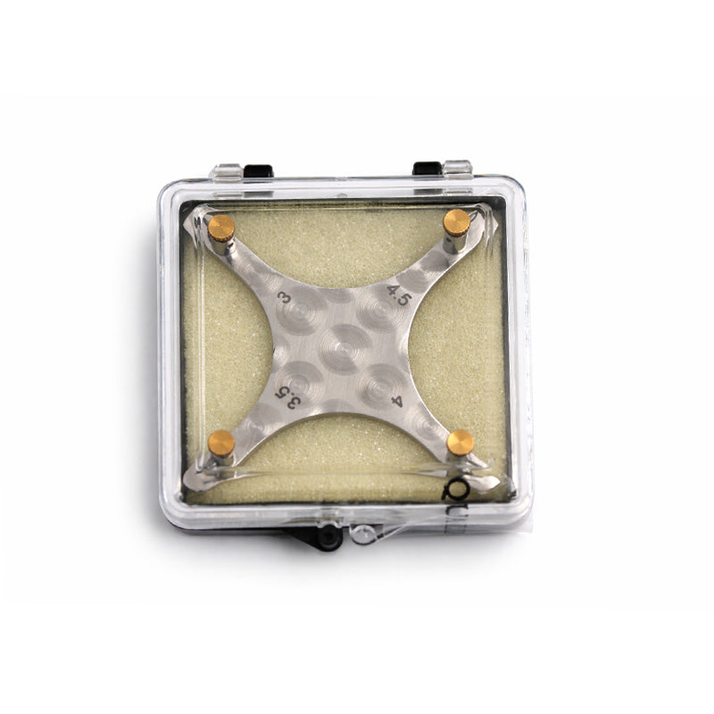 Captain Orthodontics Captain Gauge with lead pencil and Boons gauge for precise bracket positioning in orthodontic treatment.