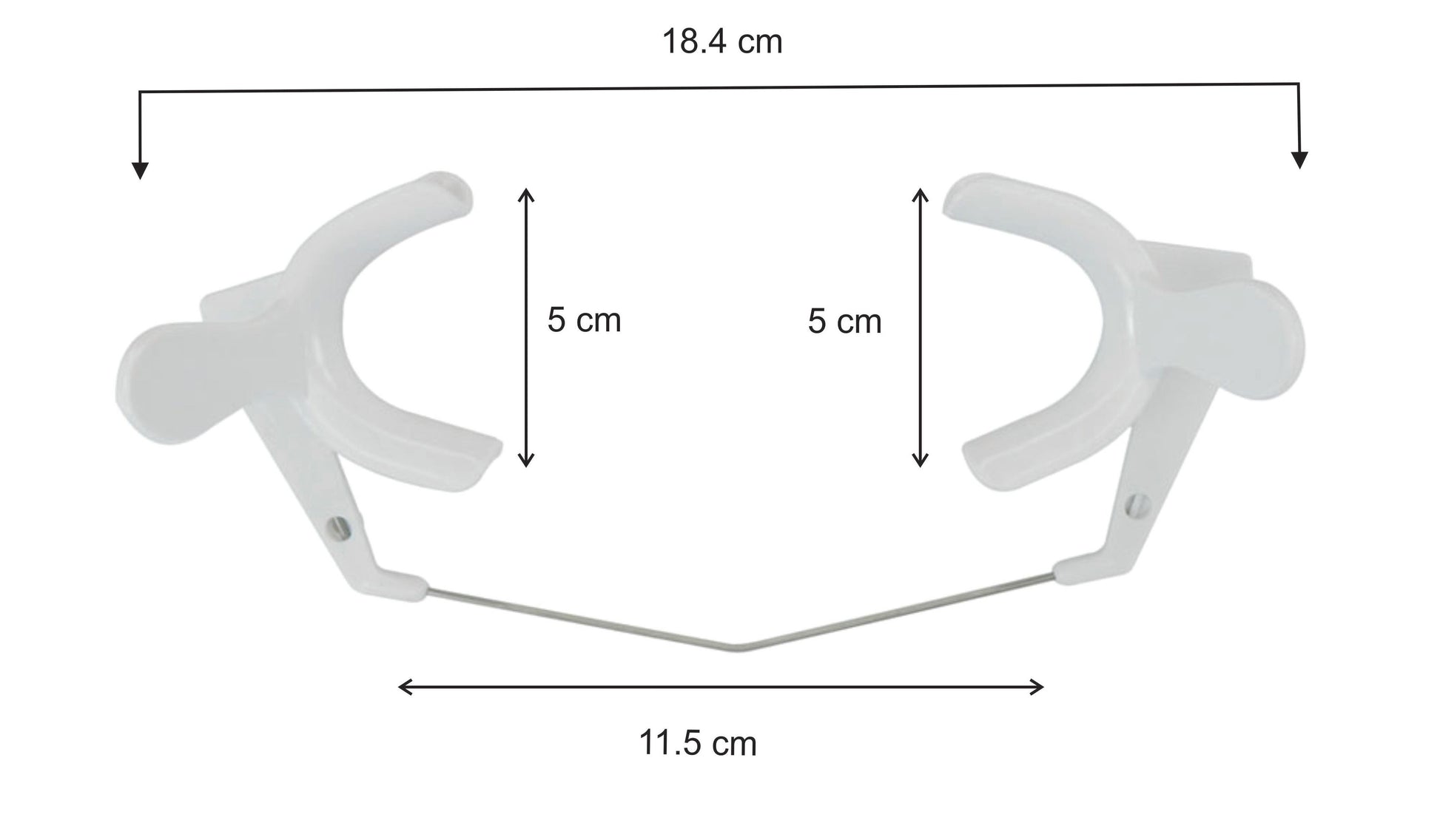 Captain Orthodontics large cheek and tongue retractors with flexible spring wire, designed for dental procedures.