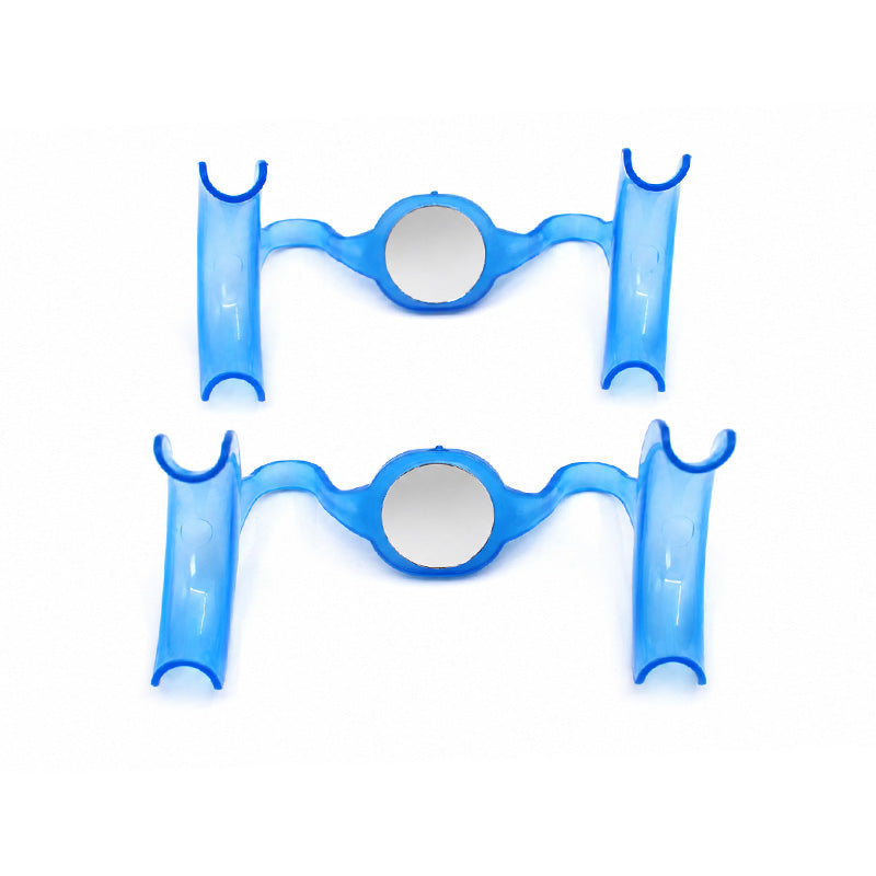 Captain Orthodontics small M-shape cheek and tongue retractor with mirror for dental procedures, mouth opening and tissue management.