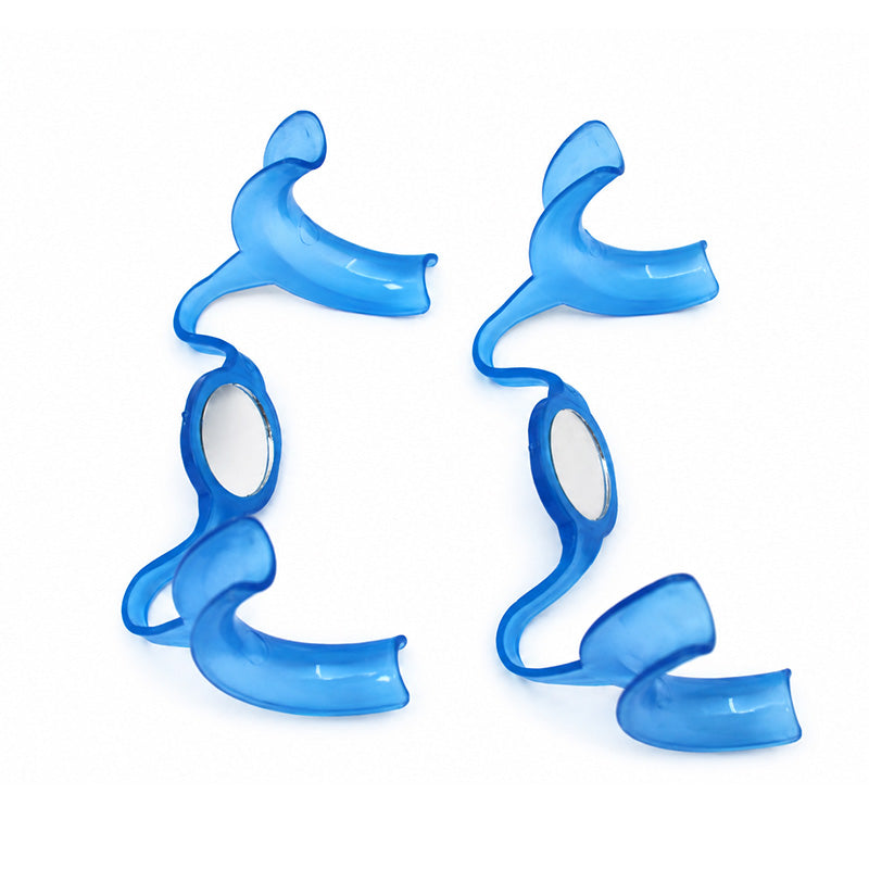Small M-shape Captain Dental Cheek and Tongue Retractor with mirror for orthodontic procedures, by Captain Orthodontics.