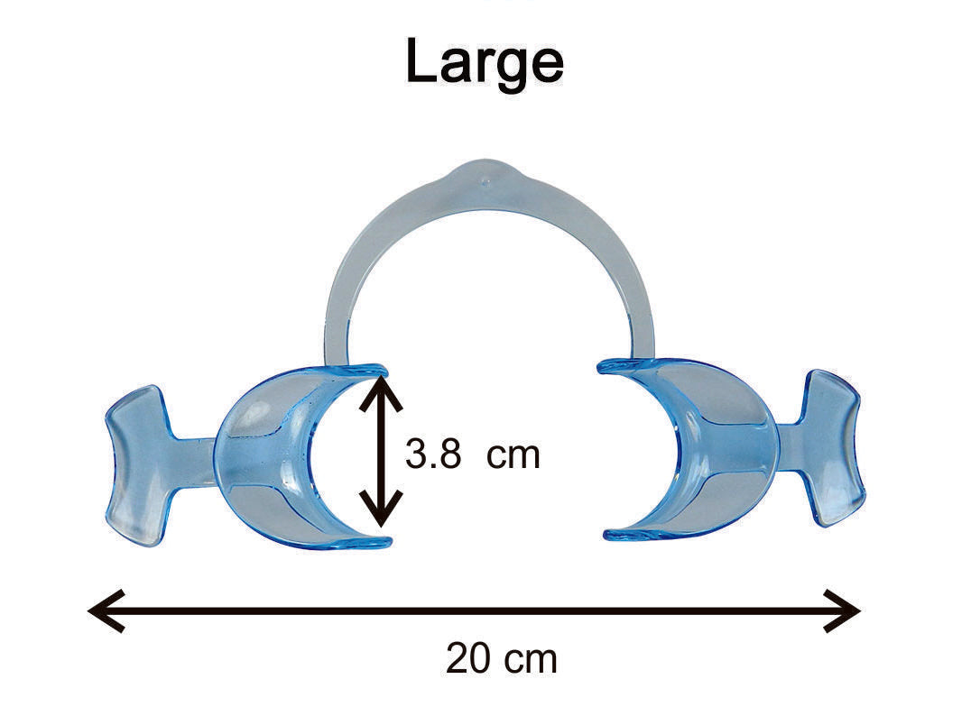 Captain Orthodontics Captain Flexi Premium cheek and tongue retractor with wings, showing its large size and ergonomic design.