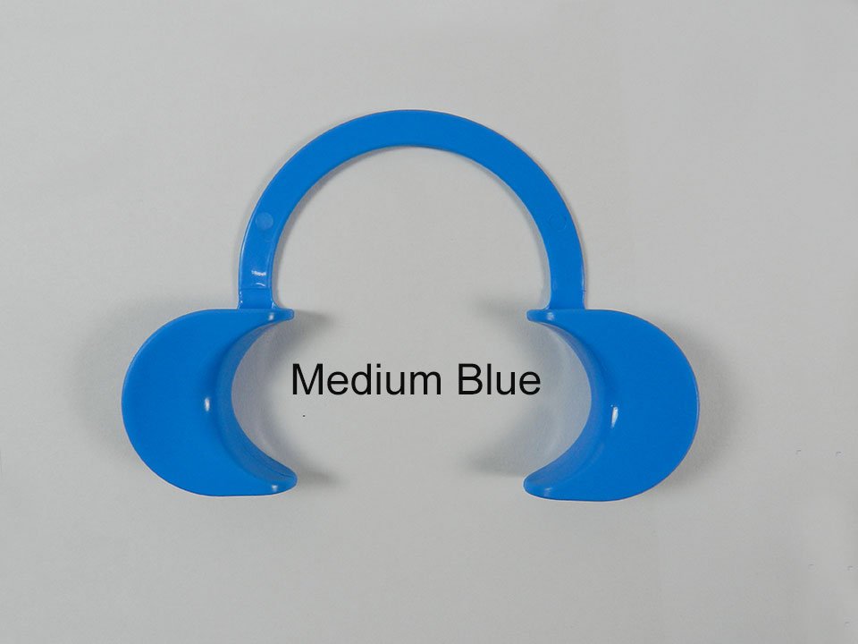 Captain Orthodontics Captain Flexi Eco Cheek and Lip Retractor, C-shape mouth opener for cheek and tongue retraction, in a large milky pack.