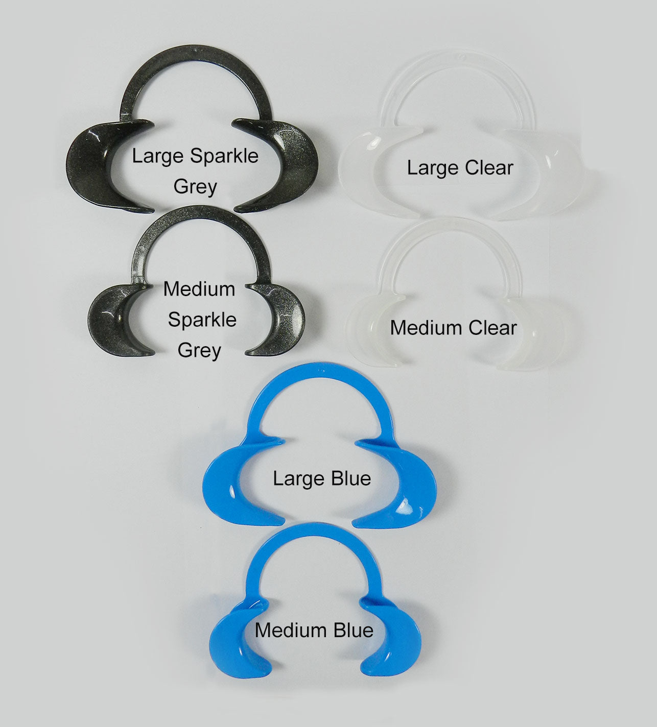 Captain Orthodontics Captain Flexi Eco Cheek and Lip Retractor set, C-shape mouth openers for dental procedures, two-piece large size.