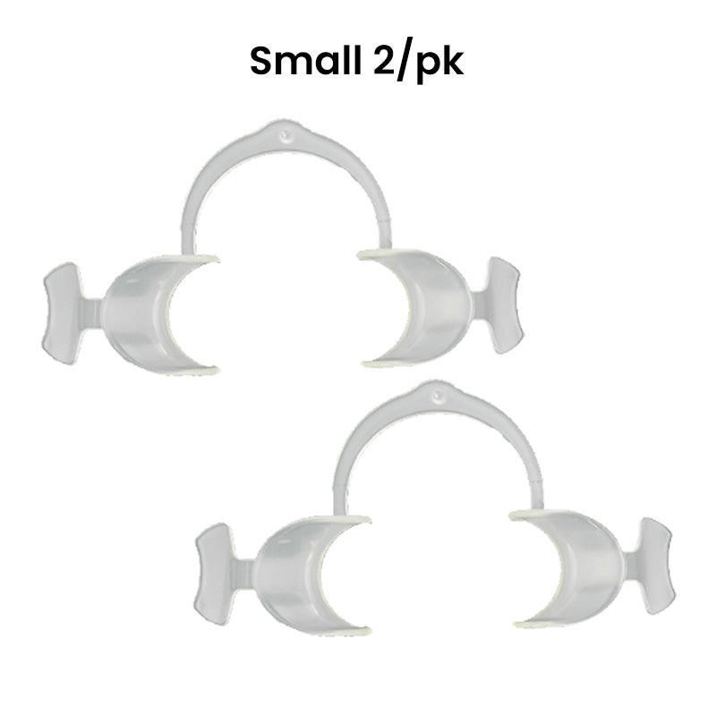 Captain Orthodontics Captain Flexi Eco cheek and tongue retractors with wings, shown in a 2-pack, flexible and eco-friendly dental tools.