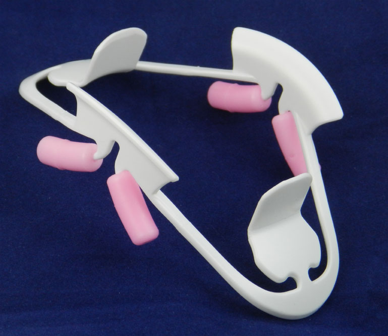 Captain Orthodontics Captain 3D Cheek and Tongue Retractor showing the clear, curved design for orthodontic procedures.