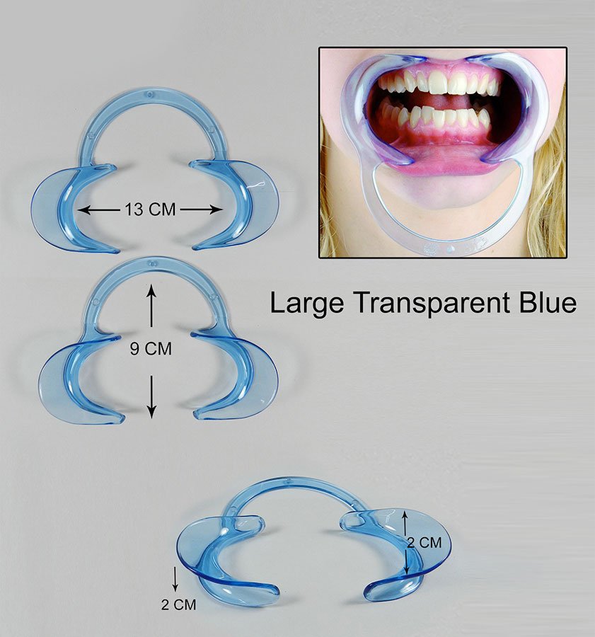 Captain Orthodontics Captain Flexi Premium C-shape cheek and lip retractor for mouth opening and oral examination.