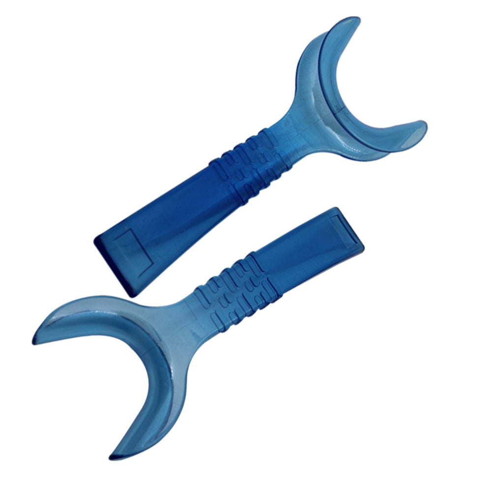 Captain Orthodontics Captain Large Premium Cheek and Tongue Retractor C-Type, translucent blue, set of 10, for orthodontic procedures