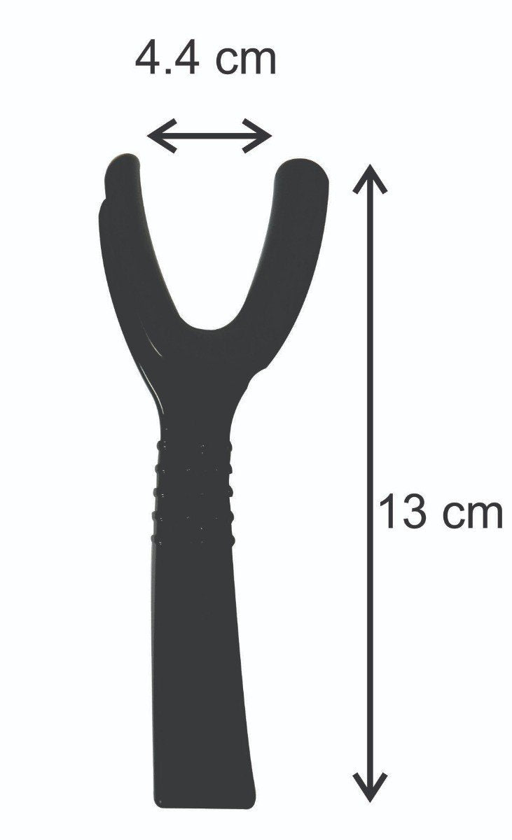 Black Captain Large Premium Y-Type Cheek and Tongue Retractor by Captain Orthodontics, showing a sturdy retractor with Y-shaped design.