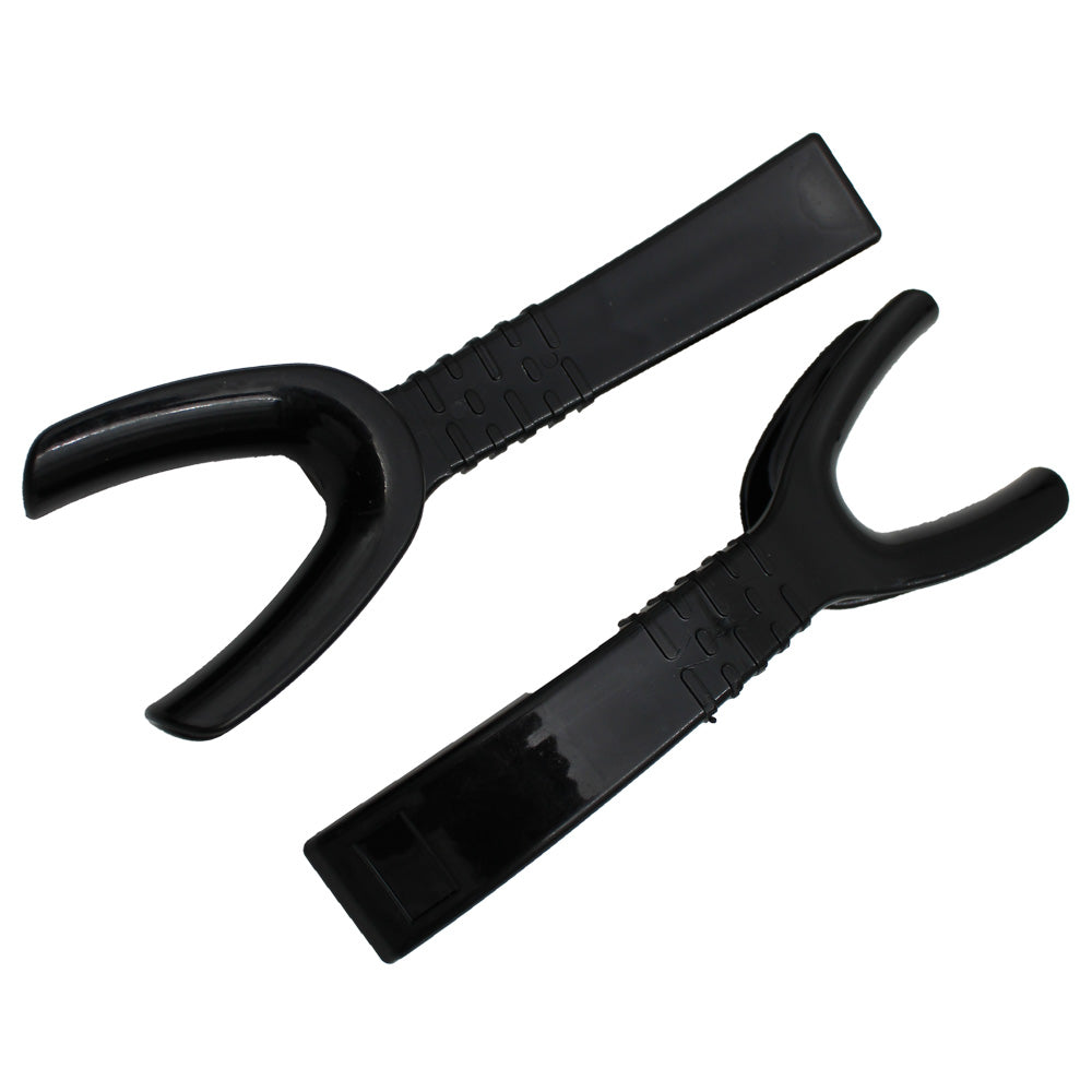 Black Captain Orthodontics Captain Large Premium Y Type Cheek and Tongue Retractors, pack of 2, used for oral procedures.