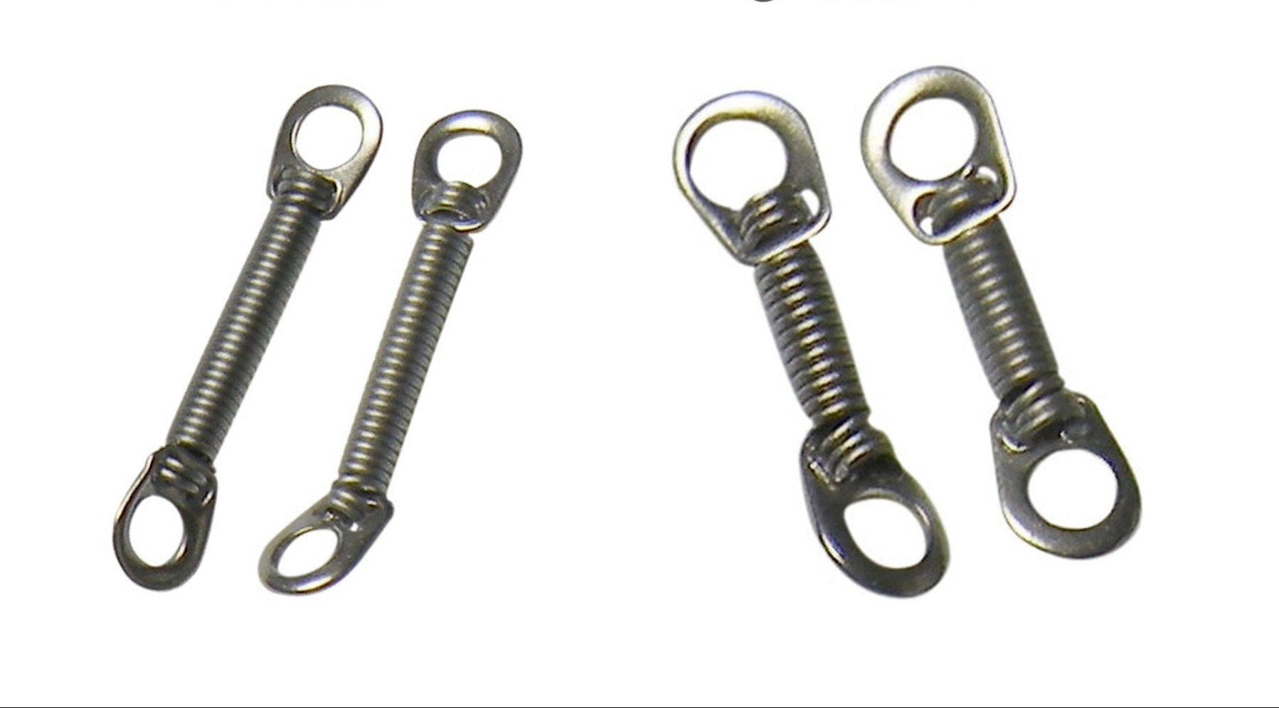 Captain Orthodontics Captain Niti closed coil springs with eyelets, 12mm length, used for orthodontic treatment and tooth movement.