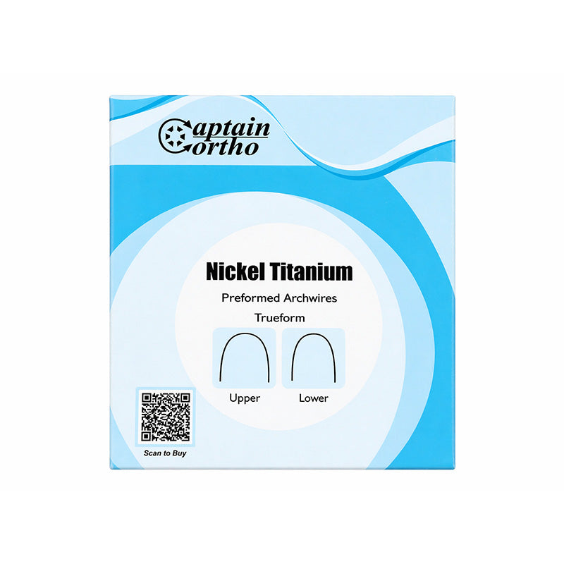 Captain Orthodontics Niti Preformed Damon-Compatible Wire for Damon braces, shown in a close-up image of the archwire.