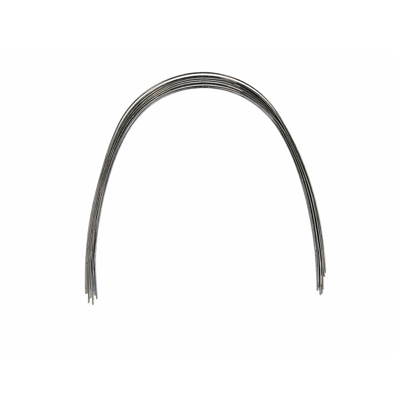 Captain Niti Preformed Damon Compatible Wire for orthodontic braces, shown in close-up with smooth, preformed archwire in packaging.