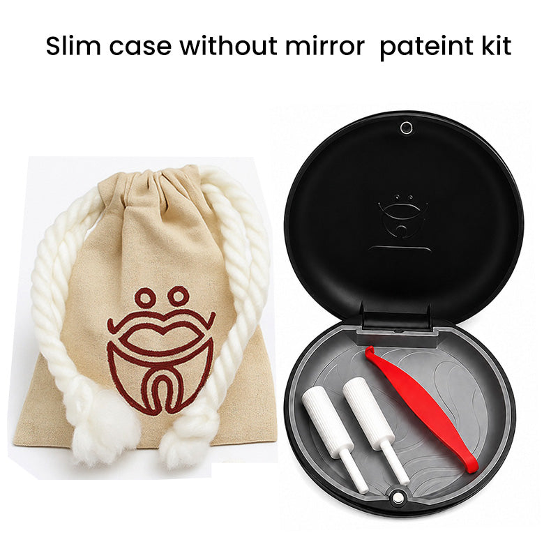 Captain Slim Aligner Case in black with silicone layer, designed for denture and retainer storage, from Captain Orthodontics.