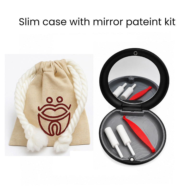 Captain Slim Aligner Case in black with silicone layer, designed for denture and retainer storage, by Captain Orthodontics.