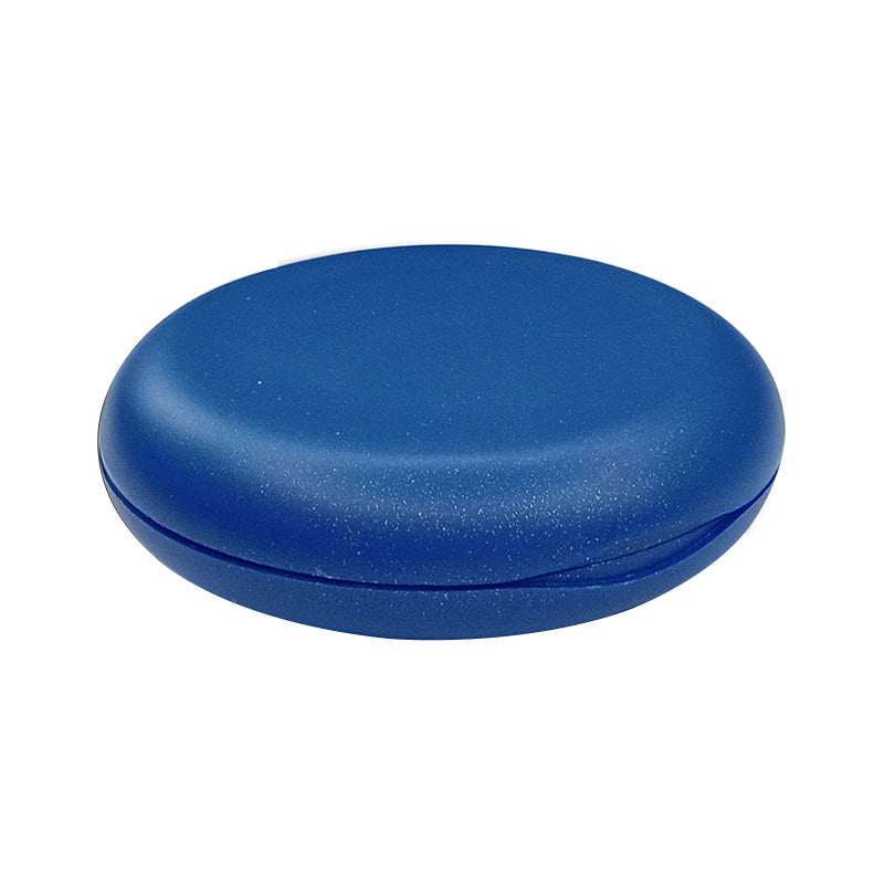 Captain Orthodontics Captain Slim Aligner Case in Sparkle Blue with silicone layer, designed for denture and retainer storage.