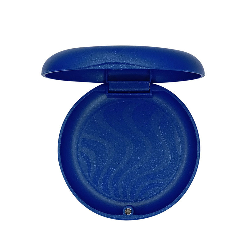 Captain Orthodontics Sparkle Blue Slim Aligner Case with silicone layer for denture and retainer storage.