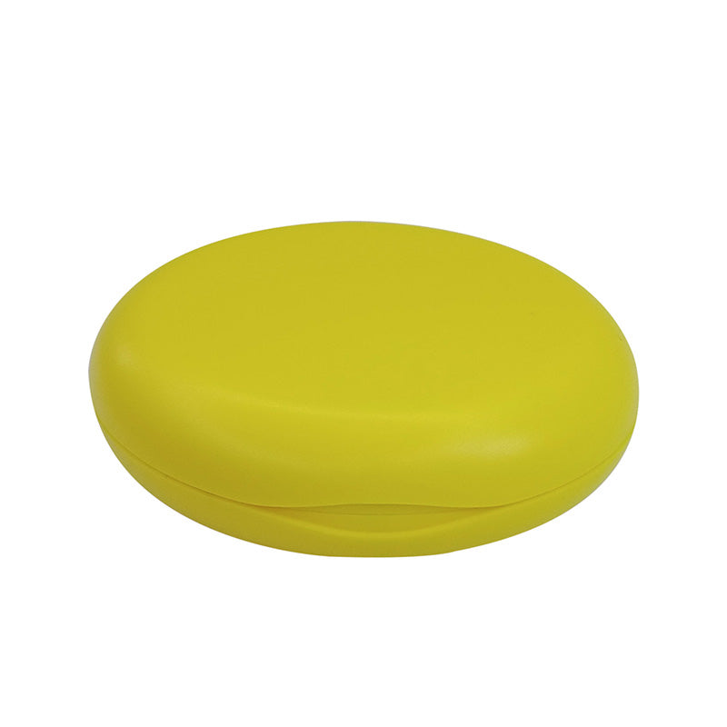 Captain Slim Aligner Case in sunflower yellow with silicone layer, designed for denture and retainer storage by Captain Orthodontics.