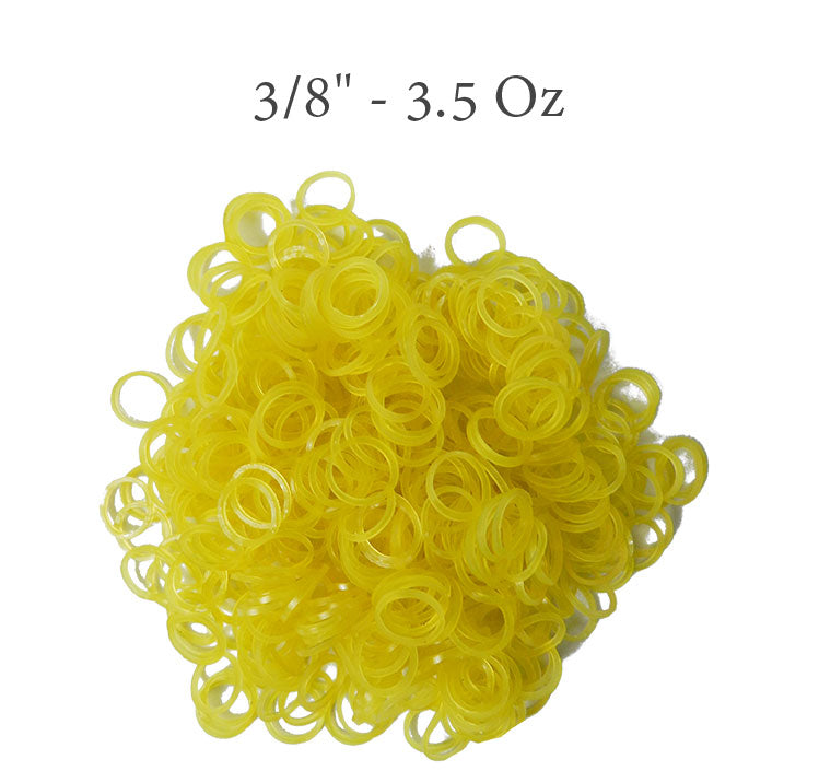 Pink Captain Orthodontics Tooth Colour Elastics in 3/8 inch size, 100-pack, for orthodontic treatment.