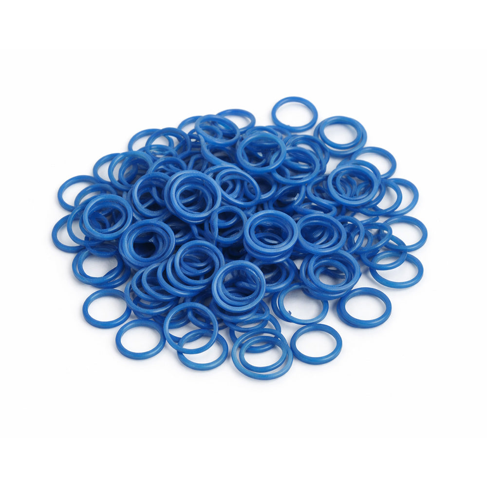 White Captain Colour Elastic orthodontic elastics by Captain Orthodontics, 1/8 inch, 2 oz, 100 pack, for orthodontic use.