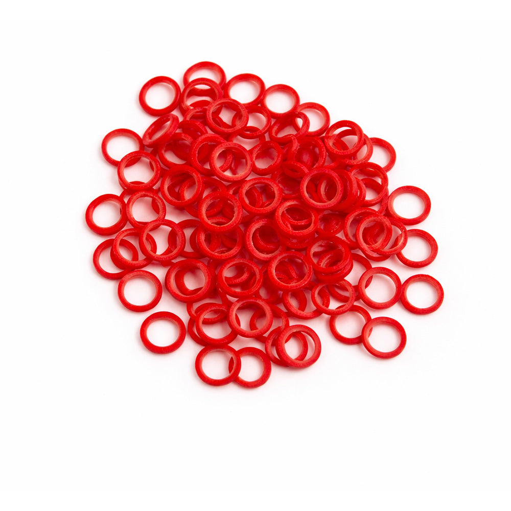 White Captain Colour Elastic orthodontic elastics by Captain Orthodontics, 1/8 inch, 2 oz, 100 pack, for dental braces.